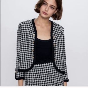 NWOT Zara Tweed Cropped Lady Jacket Sweater
